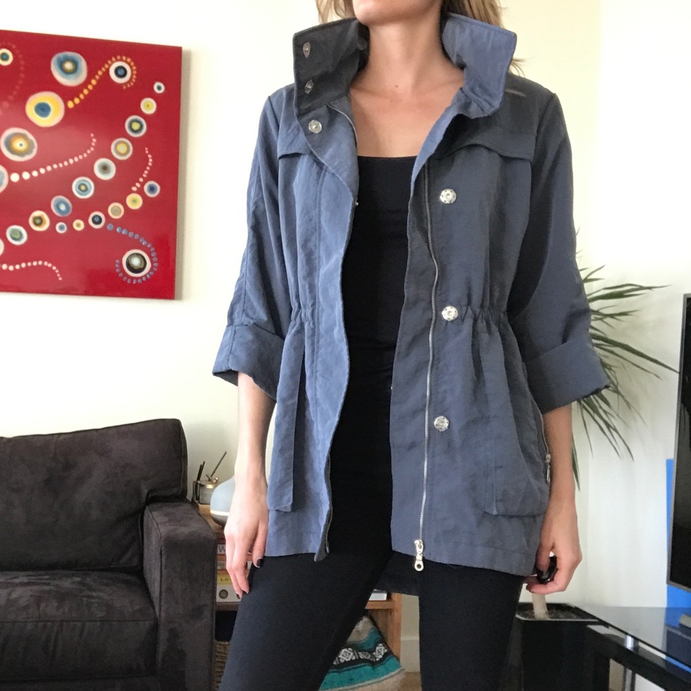 Blue Steel Rain Coat🌧🧥 cinch & hood